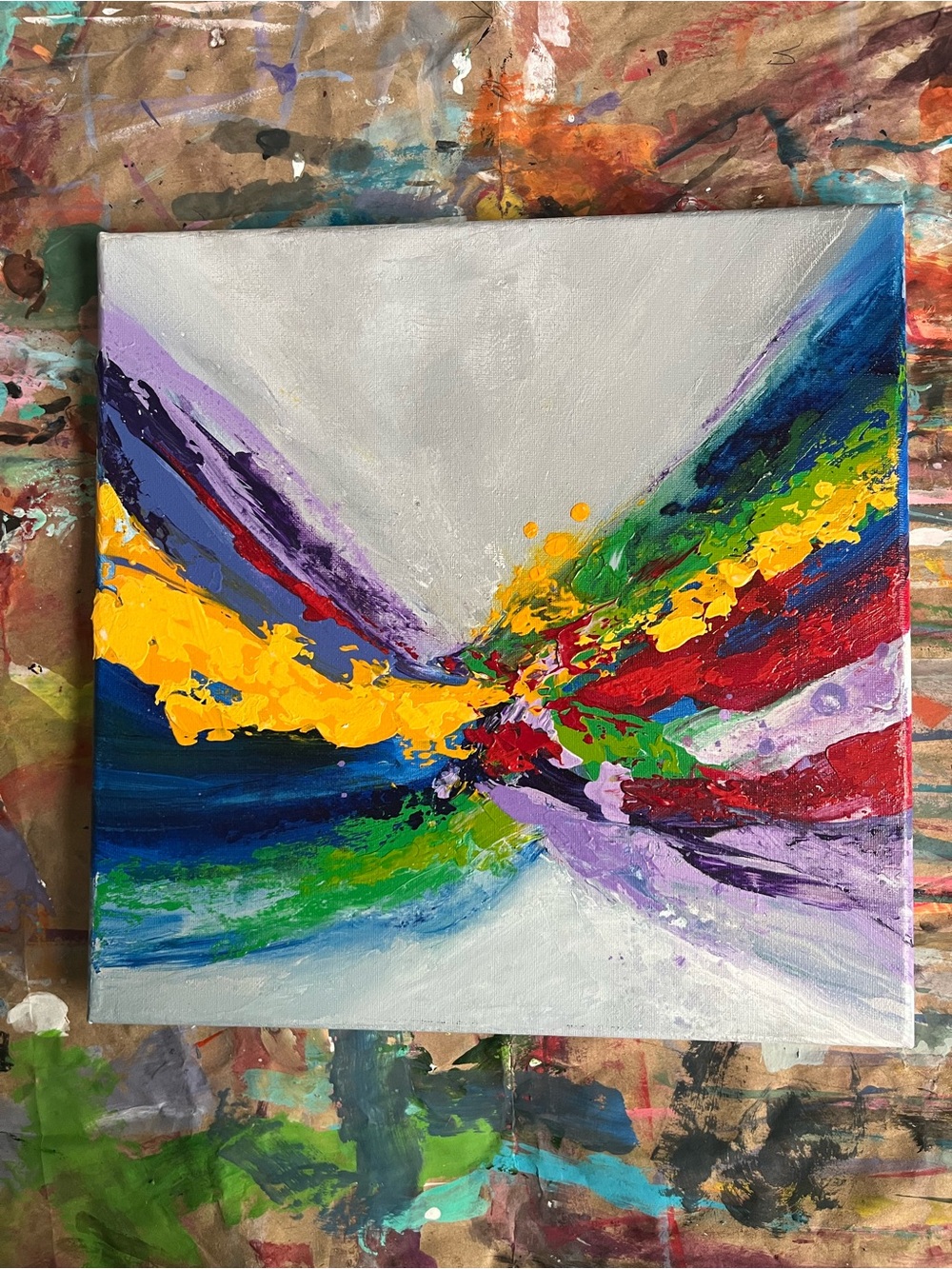 Abstract Burst Canvas Art - Multicolor